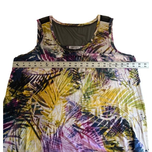 Jennifer Lopez Women's Multicolored Palm leaves Sleeveless Blouse OX - Picture 7 of 8